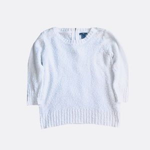 H&M White Zip Back Sweater, S